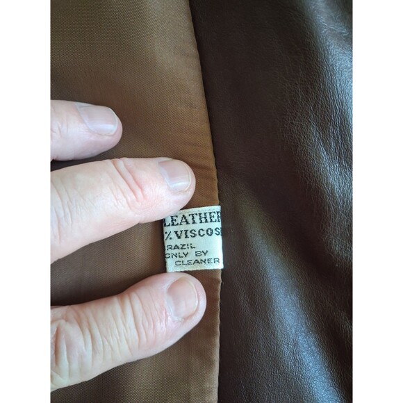 1980's American Express Leather Flight Jacket Men’s Size 40 Full Zip Dark Brown - Picture 5 of 16